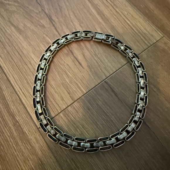 Vintage Ciner Panther Link Gold Plated Necklace Chunky Choker - Picture 3 of 4